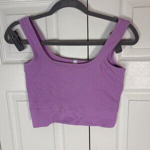 Alexander Jane Lavender Ribbed Scoop Neck Crop Tank Top 1X/2X — Plus Size
